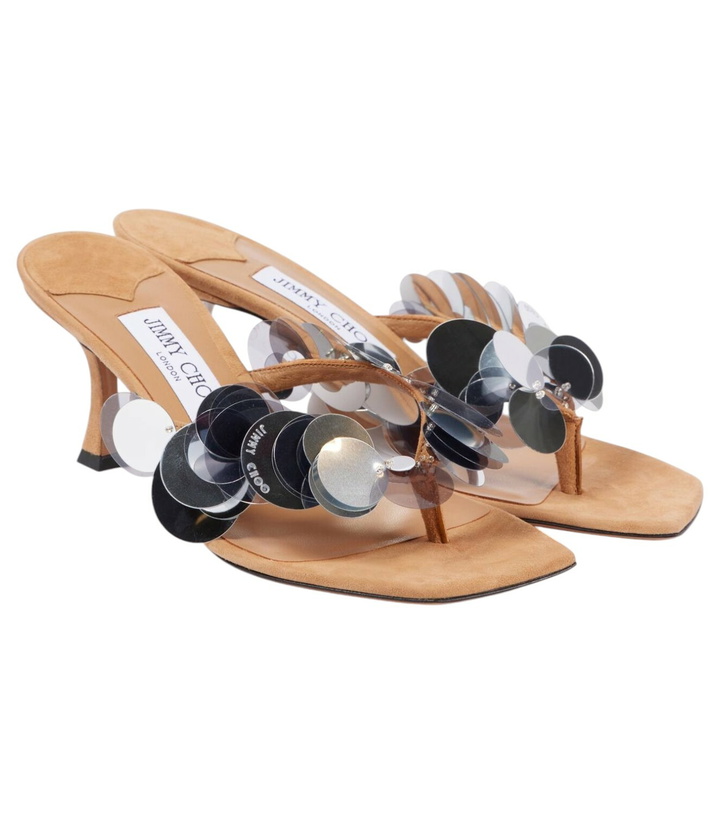 Photo: Jimmy Choo Freja 70 sequined suede thong sandals
