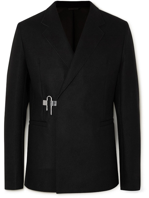 Photo: Givenchy - Slim-Fit Embellished Double-Faced Wool-Blend Felt Blazer - Black