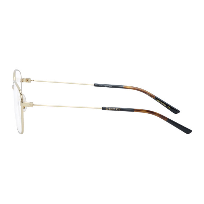 Gucci gold rectangular outlet glasses