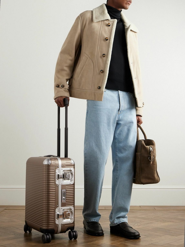 Photo: FPM Milano - Bank Light 55cm Leather-Trimmed Makrolon® Polycarbonate Spinner Suitcase