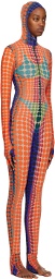 Jean Paul Gaultier Orange Dots Midi Dress