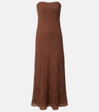Staud Cassie beaded organza maxi dress