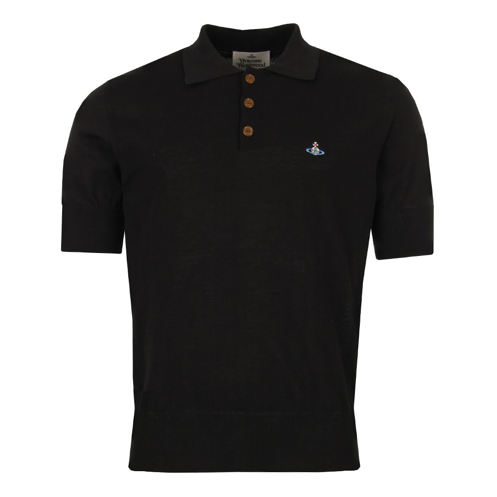 Knitted Polo Shirt - Black