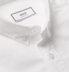 AMI - Button-Down Collar Logo-Appliquéd Cotton Oxford Shirt - White