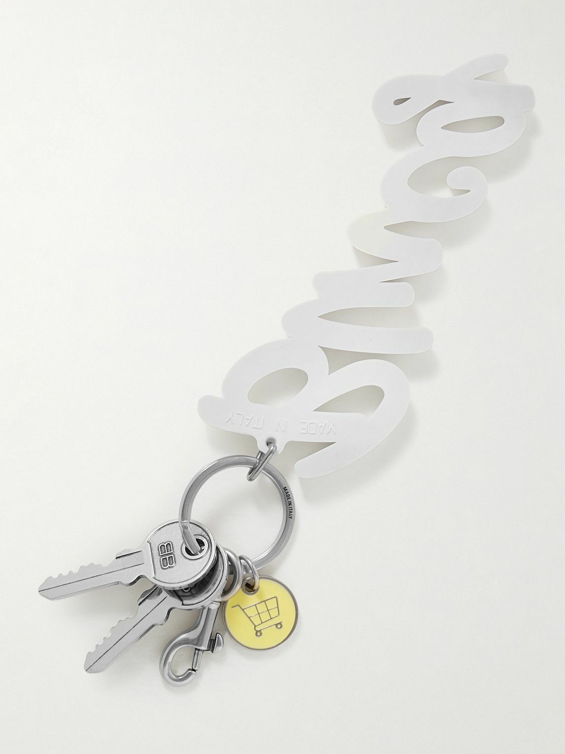 Balenciaga - Silver-Tone and Enamel Keyring