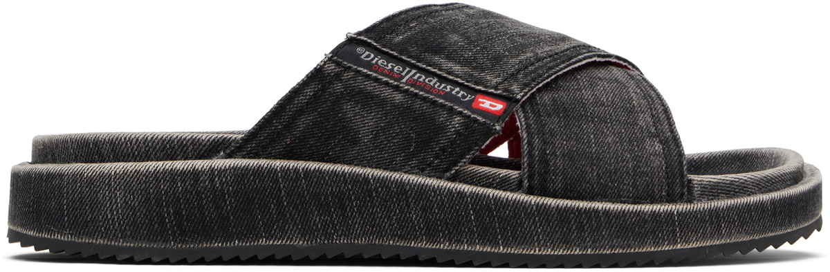 サンダル・ミュール Diesel Slide Sandal Cris Cros Diesel Black Sa-Slide Cris Cros Sandals Diesel