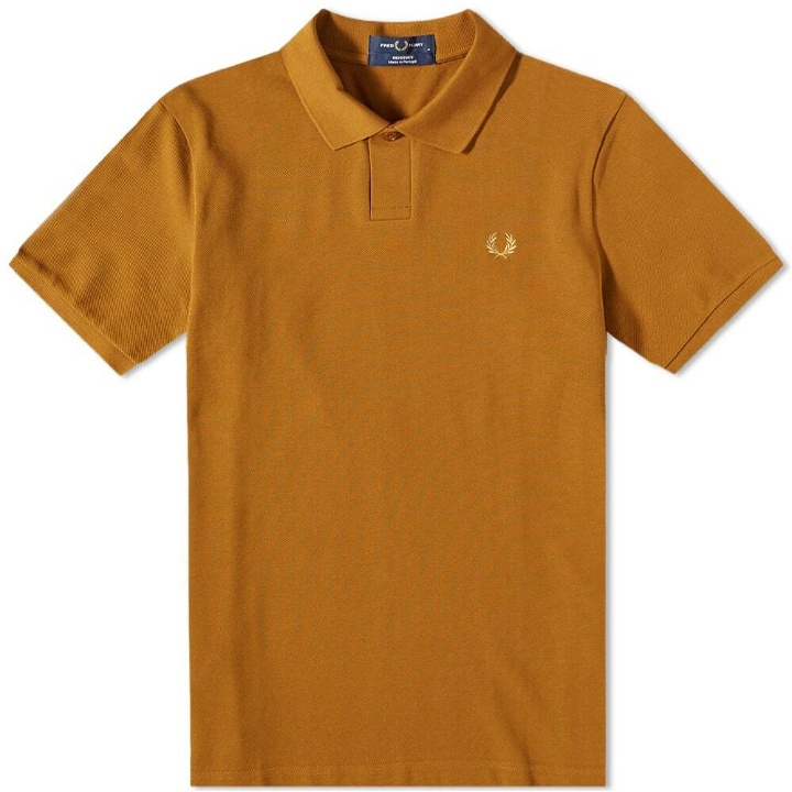 Photo: Fred Perry Authentic Men's One Button Polo Shirt in Dark Caramel
