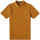 Fred Perry Authentic Men's One Button Polo Shirt in Dark Caramel