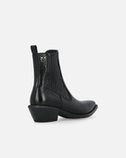 Pinko Shiny Leather Cowboy Ankle Boots Limo Black
