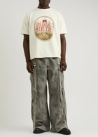 Rhude Premier Cru Printed Cotton T-shirt Cream