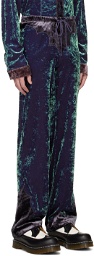 Anna Sui SSENSE Exclusive Blue Color Block Trousers