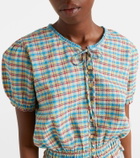 Faithfull Santana checked cotton-blend top