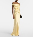 The Sei Bardot draped silk charmeuse gown