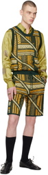 Ahluwalia Green & Yellow Kalonji Shorts