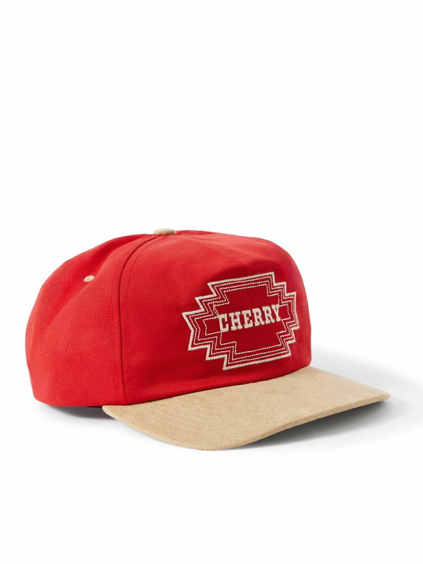 Photo: Cherry Los Angeles - Navajo Suede-Trimmed Logo-Embroidered Twill Baseball Cap
