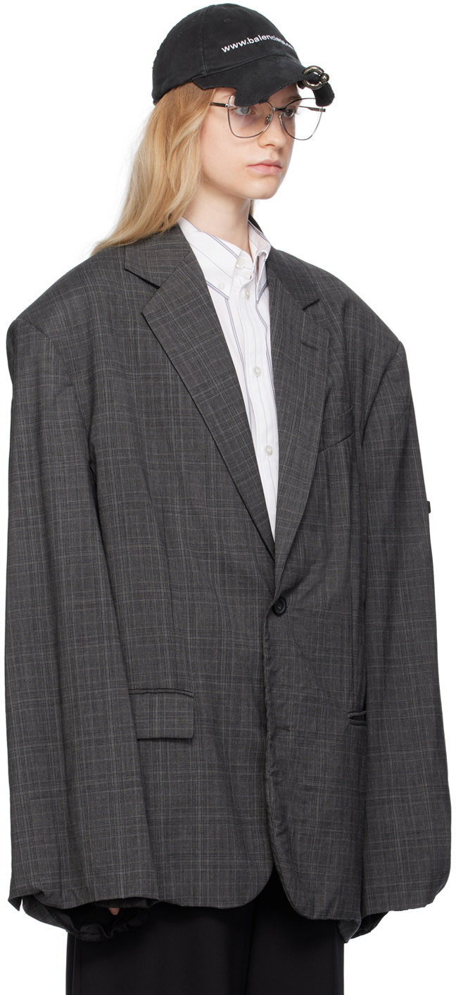 Balenciaga Gray Skater Tailored Blazer Balenciaga