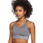 Nike Grey Swoosh Pocket Bra