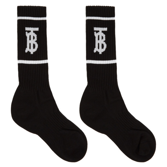 Burberry Black Intarsia Monogram Socks Burberry