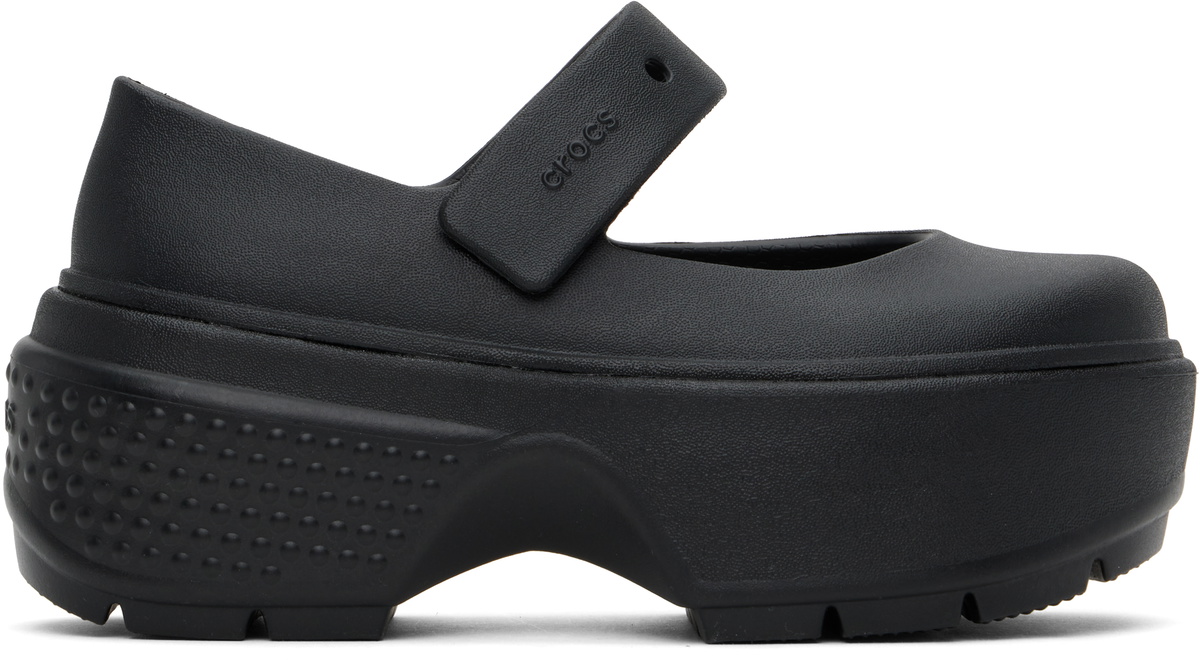 【クロックス】CROCS STOMP MARY JANE BLACK ★人気 9CM★ Crocs Black Stomp Mary Jane Slip-on Loafers Crocs