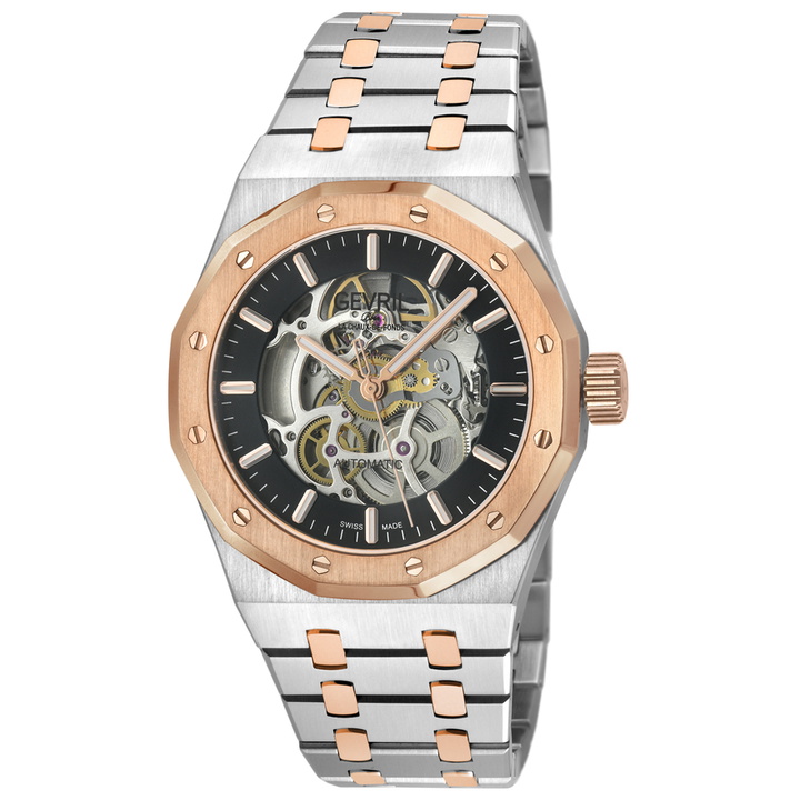 Photo: Gevril Gotham Automatic Black Dial Mens Watch 49421B
