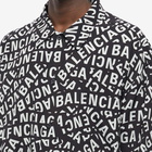 Balenciaga Men's All Over Logo Shirt in Black/Grey