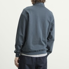 Auralee Men's High Gauge Sweat Half Zip Jumper in Dusty Blue