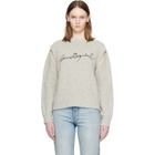 MM6 Maison Margiela Gray Handwritten Knit Sweater