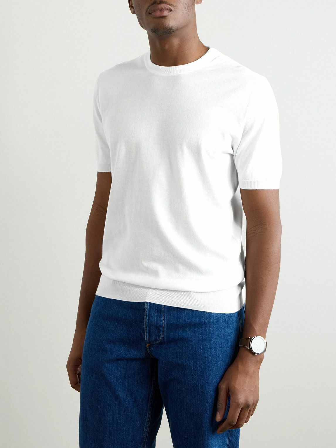 Kiton Light Blue White Cotton Shirt main image 0