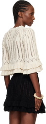 Isabel Marant Etoile Off-White Norma Frilly Cotton Knit Sweater