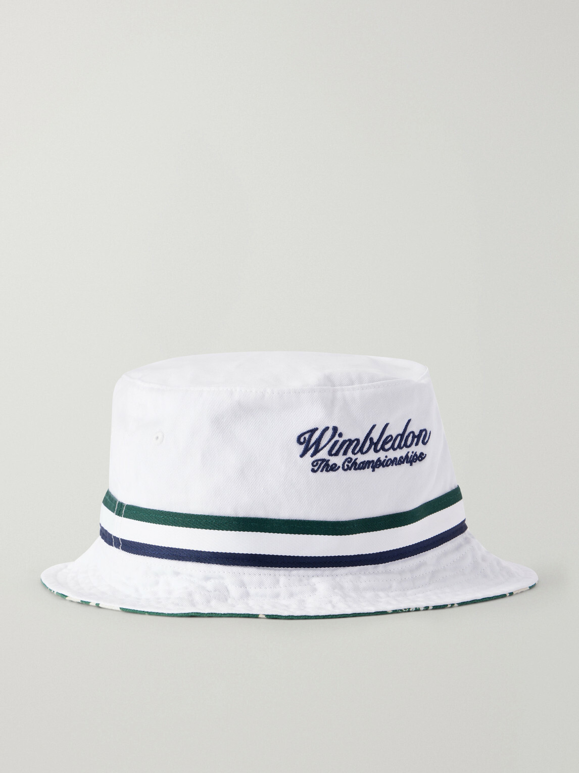Polo Ralph Lauren - Wimbledon Logo-Embroidered Reversible Cotton-Twill Bucket Hat - White