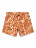 Etro - Slim-Fit Mid-Length Logo-Appliquéd Printed Swim Shorts - Orange