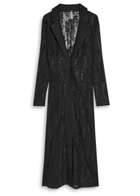 Norma Kamali Floral Guipure Lace Coat Black