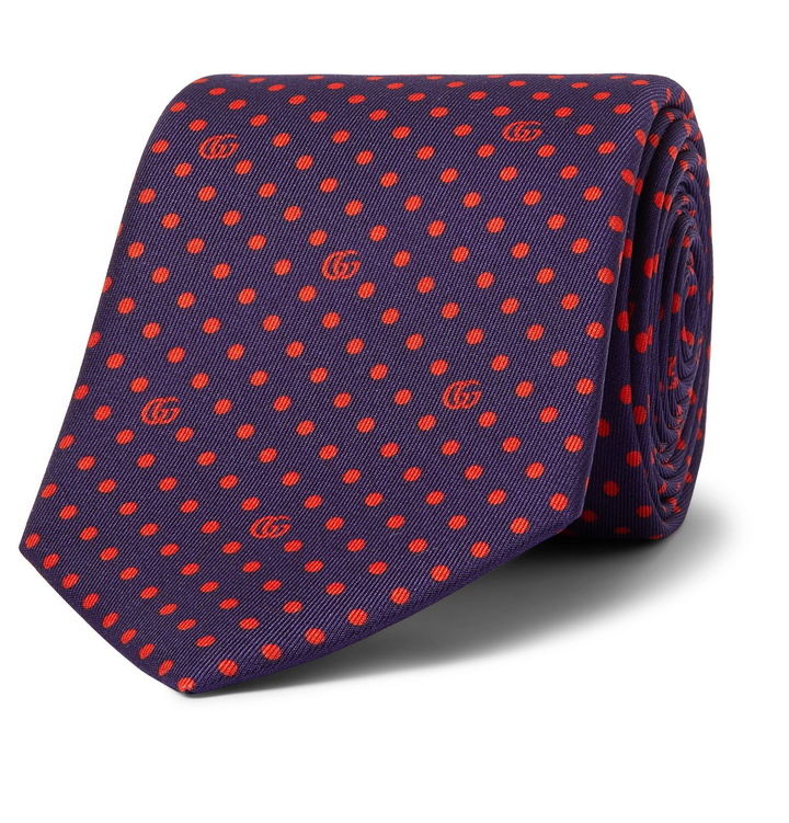 Photo: Gucci - 7cm Logo-Print Silk-Twill Tie - Blue