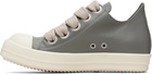Rick Owens Gray Temple Jumbolace Low Sneakers