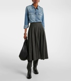Ralph Lauren Collection Jennine wool flannel midi skirt