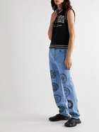 MSFTSrep - Straight-Leg Printed Jeans - Blue