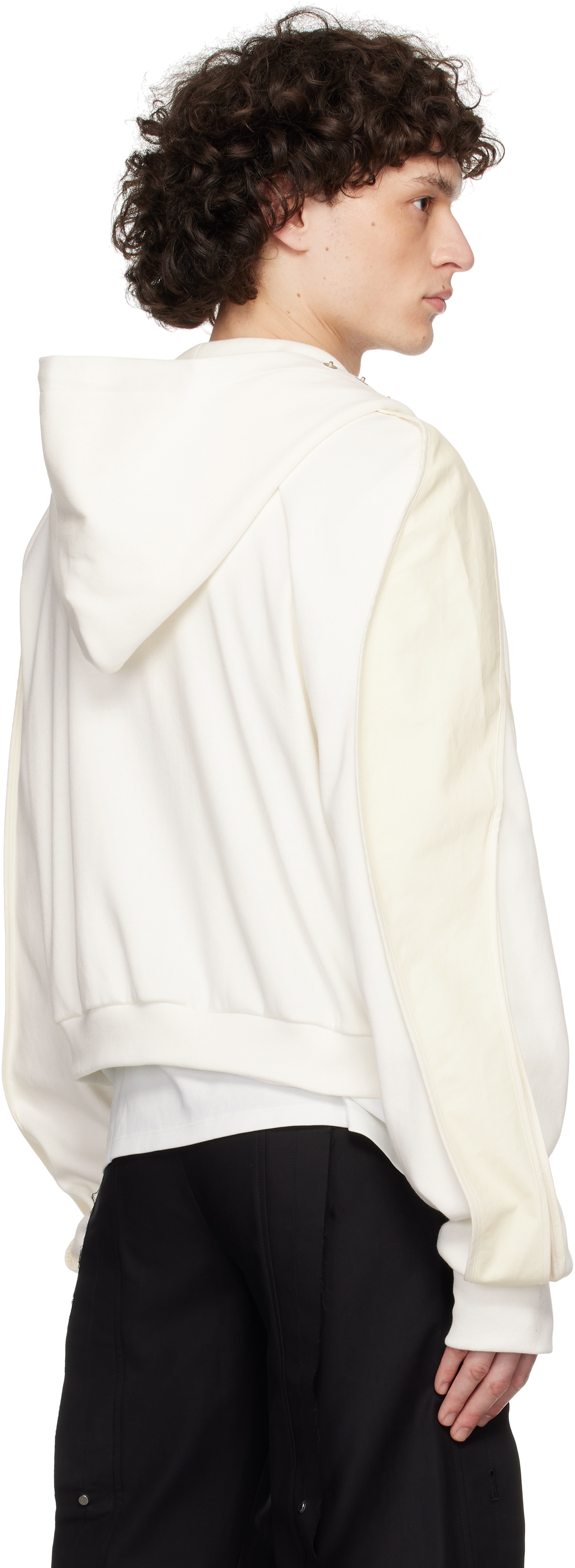 CARNET-ARCHIVE White Horseshoe Crab Zip-Up Hoodie
