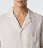 Frescobol Carioca Alves embroidered linen bowling shirt