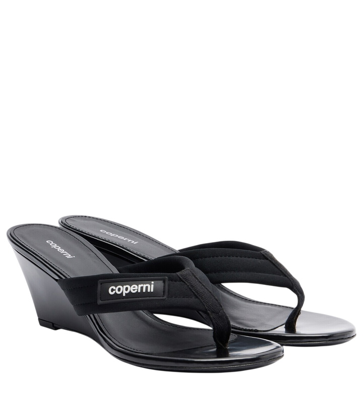Photo: Coperni Logo wedge thong sandals