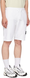 Stone Island White Garment-Dyed Shorts