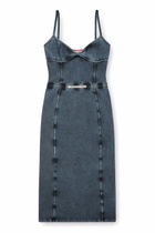 Diesel Midi dress in denim-look jersey - Dresses Womens in Blue