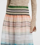 Susan Fang Striped tulle midi skirt