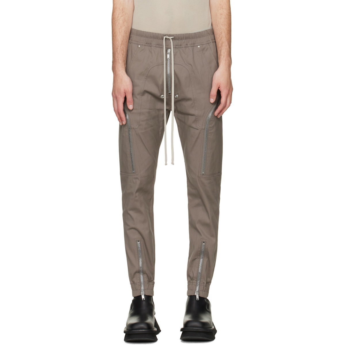Rick Owens Gray Tower Heizer Cargo Pants