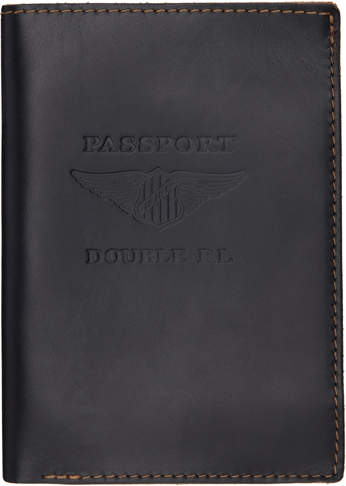 RRL Black Leather Passport Holder RRL