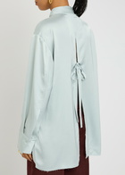 Day Birger ET Mikkelsen Strong Open-back Satin Shirt Light Blue