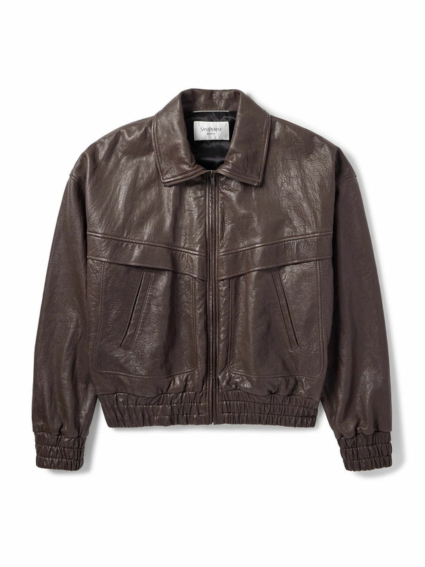 Photo: SAINT LAURENT - Leather Jacket - Brown