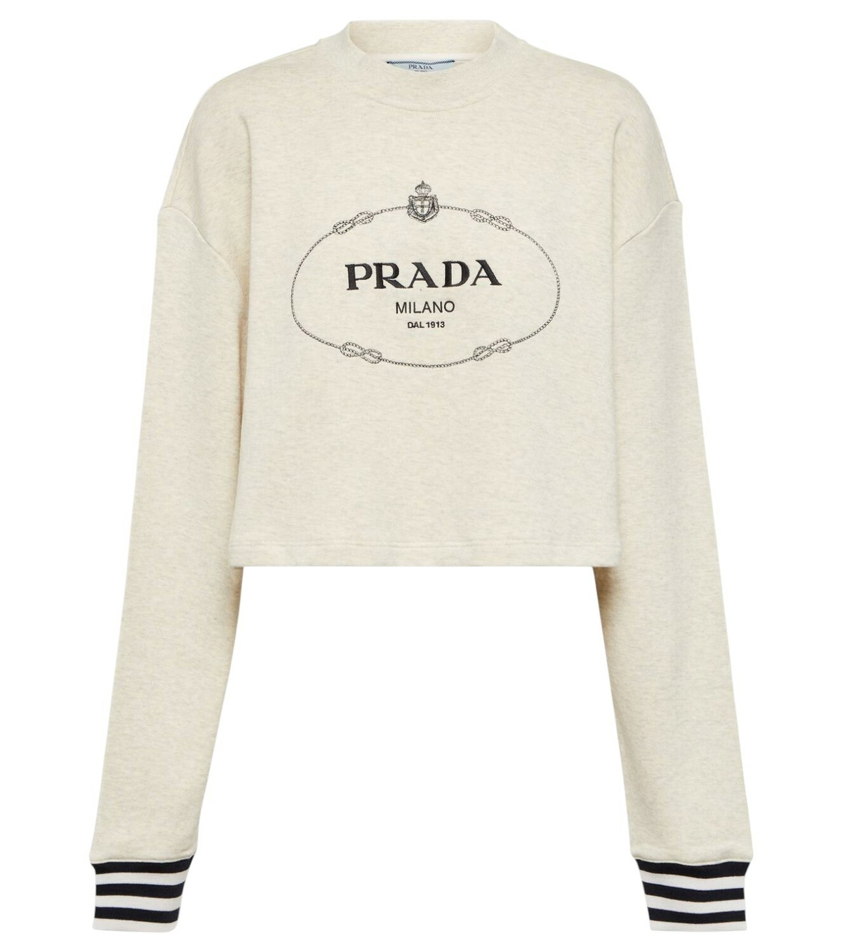Embroidered Logo V Neck Sweater in Navy Prada Embroidered Logo V Neck Sweater in Navy Prada
