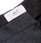 Mr P. - Navy Pleated Prince of Wales Checked Wool and Cotton-Blend Trousers - Men - Navy