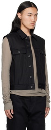 Rick Owens DRKSHDW Black Hollywood SL Trucker Denim Vest