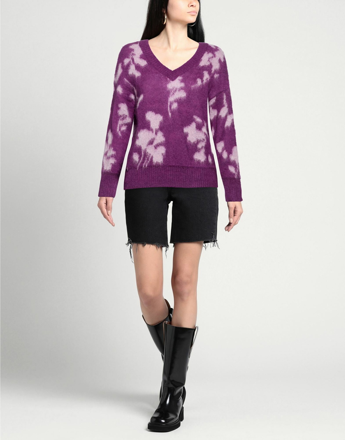 Manila Grace Womens Sweater in Purple